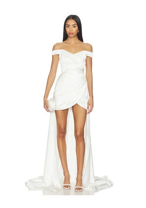 SAU LEE Vittoria Satin Dress in White. Size 00. Also in 0, 2, 4, 6, 10.