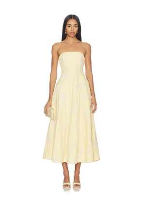 ROTATE Flower Strapless Dress in Yellow. Size 32. Also in 34, 36, 38.