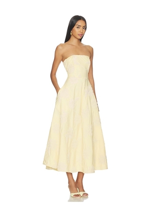 ROTATE Flower Strapless Dress in Yellow. Size 32. Also in 34, 36, 38, 40.