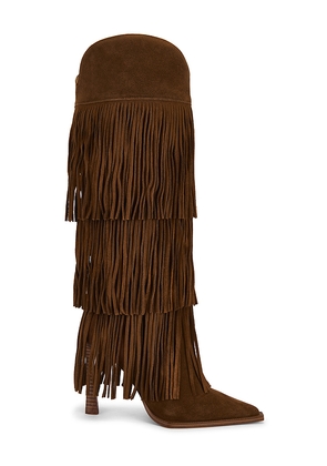 Steve Madden Kinzee Fringe Boots in Brown. Size 6. Also in 6.5, 7, 7.5, 8, 8.5, 9, 9.5, 10.