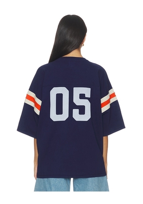 Vintage Heavy x Peanuts Snoopy Football Jersey in Blue. Size S. Also in L, M, XL/1X.