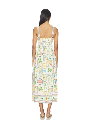 Yumi Kim Mia Dress in White,Orange. Size XS. Also in S, M, L, XL.