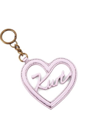 Kurt Geiger London heart-shape logo-script keyring - Pink