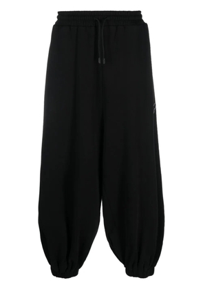 LỰU ĐẠN logo-print drop-crotch track pants - Black