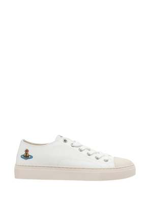 Vivienne Westwood Plimsoll Orb-embroidered sneakers - White