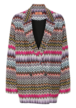 Missoni zigzag-woven double-breasted blazer - Black