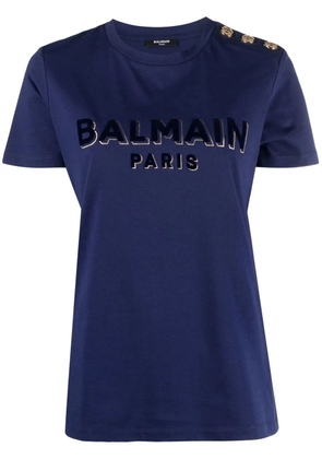 Balmain logo-print short-sleeve T-shirt - Blue