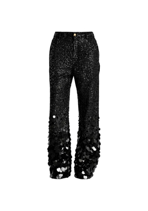 DARKPARK sequin-embellished paillette-hem trousers - Black