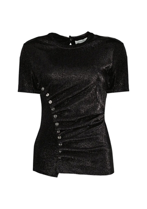 Rabanne draped press-stud top - Black