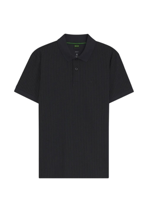BOSS textured-knit polo shirt - Blue