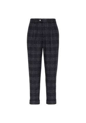 Brunello Cucinelli plaid tailored trousers - Grey