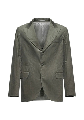 Brunello Cucinelli pinstripe deconstructed blazer - Green