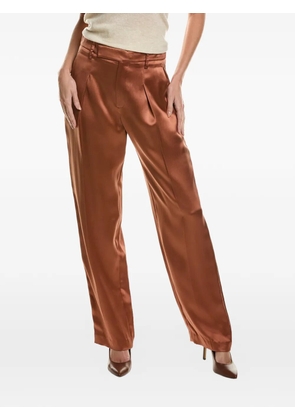 Brunello Cucinelli satin wide-leg trousers - Brown