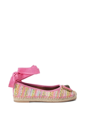 Kurt Geiger London Pimlico tweed Eagle-plaque espadrilles - Pink