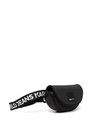 Karl Lagerfeld Jeans woven logo-strap belt bag - Black