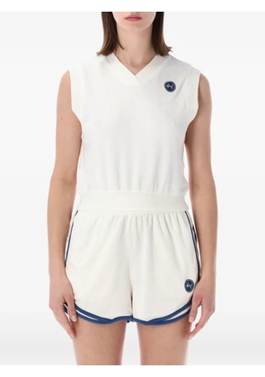 Nike Chill terry logo-patch V-neck top - Neutrals