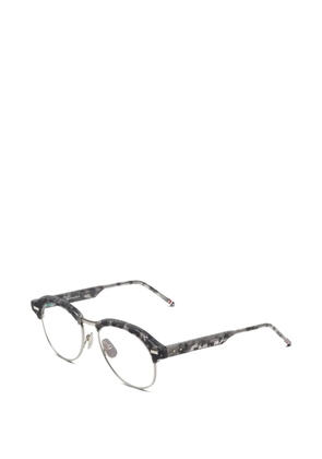 Thom Browne Eyewear tortoiseshell-effect browline-frame glasses - Grey