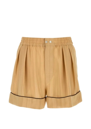 Saint Laurent embroidered silk pajama shorts - Neutrals