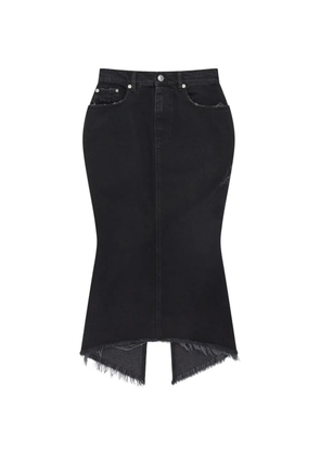 matieres fecales distressed frayed-edge skirt - Black