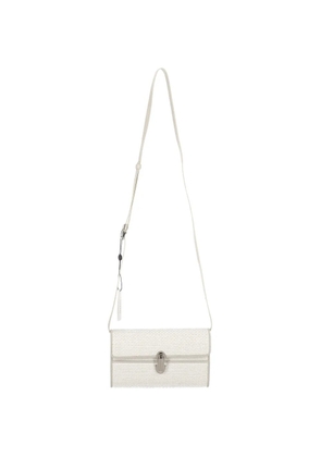 Savette Symmetry leather-trim woven shoulder bag - Neutrals