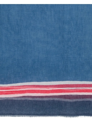 Faliero Sarti stripe-pattern frayed scarf - Blue