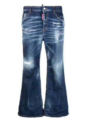DSQUARED2 bleach-effect cropped flared jeans - Blue
