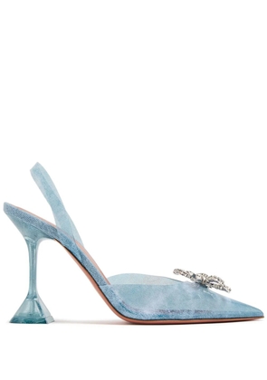 Amina Muaddi 95mm bow-detail pumps - Blue