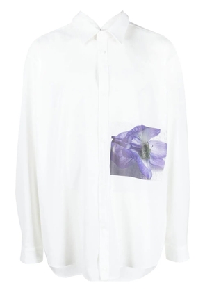 Yuiki Shimoji poppy-print shirt jacket - White