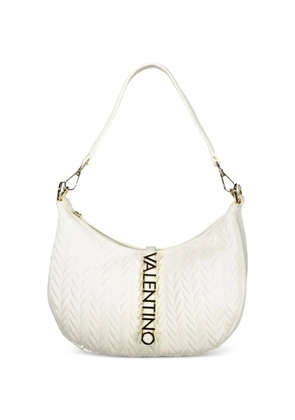 MARIO VALENTINO chevron-quilted logo-lettering shoulder bag - White