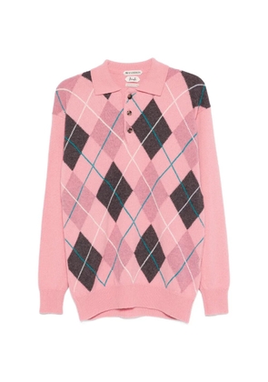JW Anderson argyle knit polo top - Pink
