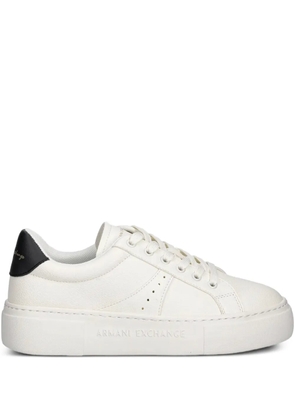 Armani Exchange logo-embossed sneakers - White
