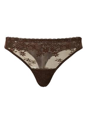 TWINSET floral lace thong - Brown