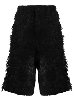 Comme Des Garçons faux-shearling wool shorts - Black