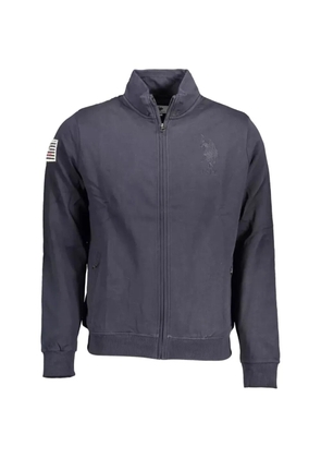 U.S. POLO ASSN. embroidered-logo zip-up sweater - Blue