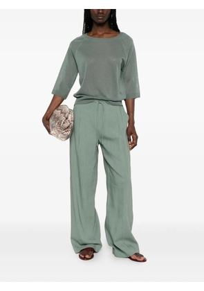 Marella fine-knit raglan-sleeve sweater - Green