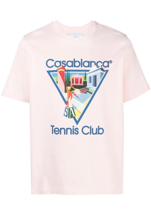 Casablanca graphic-print cotton T-shirt - Pink