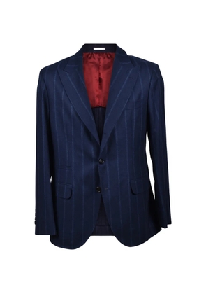 Brunello Cucinelli striped cashmere-blend blazer - Blue