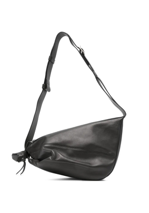 Sagan Furoshiki folded leather shoulder bag - Black