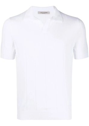 Fileria ribbed-knit cotton polo shirt - White