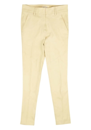 Brunello Cucinelli skinny-cut leather trousers - Neutrals