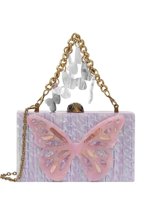 Kurt Geiger London butterfly-embellished eagle-head clutch bag - Purple