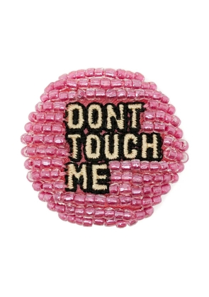Undercover bead-embroidered brooch - Pink