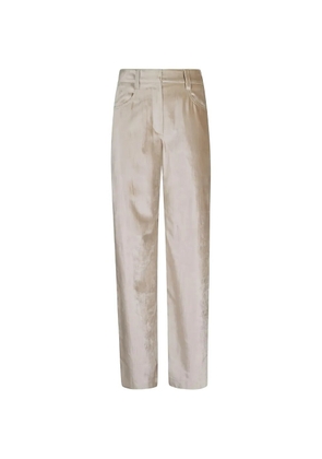 Brunello Cucinelli straight-leg velvet trousers - Neutrals