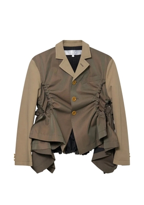 Comme des Garçons TAO ruched yarn-dyed panelled jacket - Brown