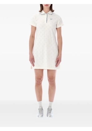 Nike logo-embroidered polo dress - Neutrals
