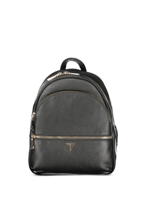 GUESS USA pebbled logo-plaque backpack - Black