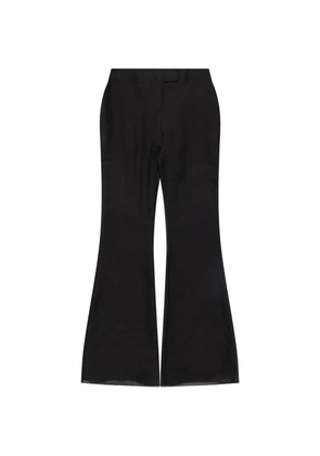 matieres fecales sheer flared trousers - Black