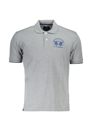 La Martina logo-embroidered polo shirt - Grey