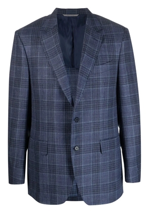Canali single-breasted plaid blazer - Blue