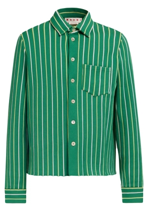 Marni striped long-sleeve shirt - Green
